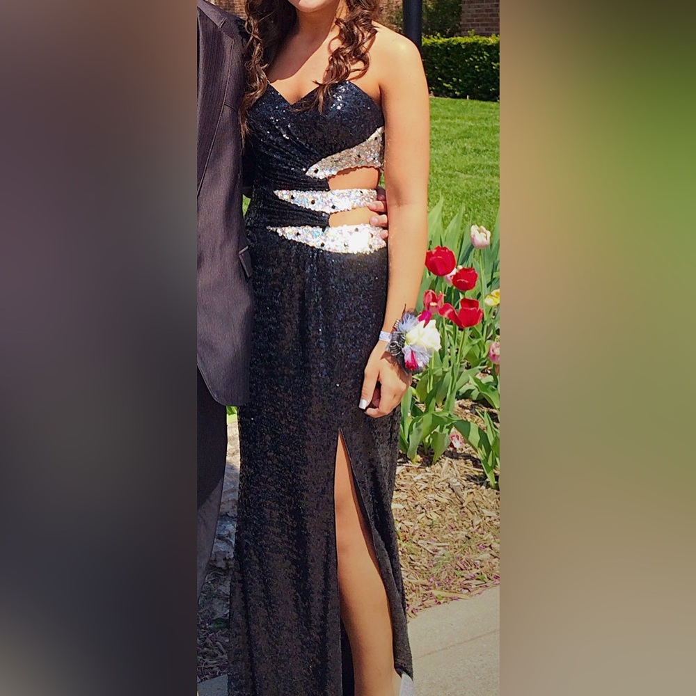 Black and Silver Prom Dress